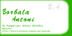 borbala antoni business card